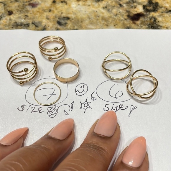 Gold Wire Minimalist Stacking Rings - Picture 11 of 12